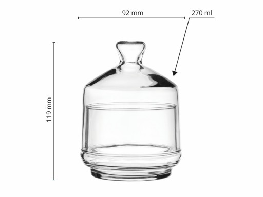 Sklenená cukornička, cukornička, 270 ml