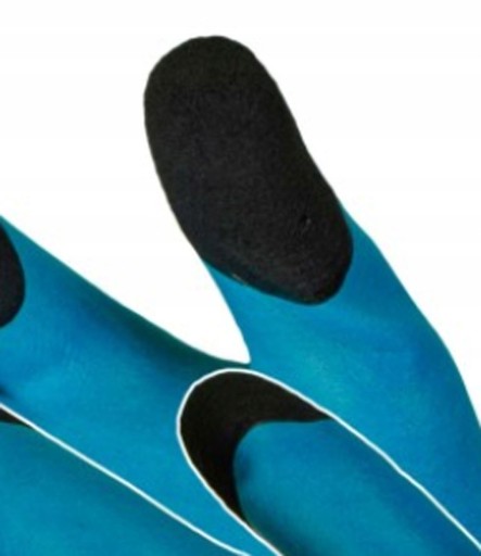 RWN Bi-FOAM potiahnuté rukavice modro-čierne veľkosť 10