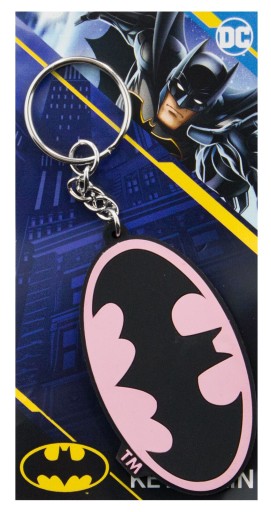 Gumená kľúčenka Batman Pink Logo Backpack prívesok pre deti