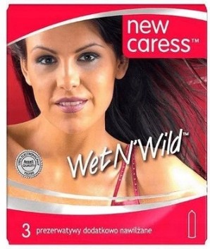 Nové kondómy Caress Wet N'Wild - 3 kusy