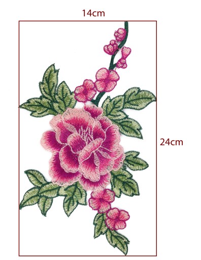 Nášivka nášivka ružová ruža výšivka FLOWER Large