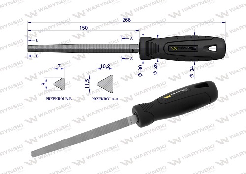 Trojhranný pilník Waryński 150 mm