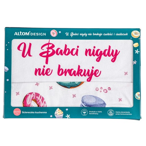 Látková kuchynská utierka 100% bavlna Altom Babcine Słodłości
