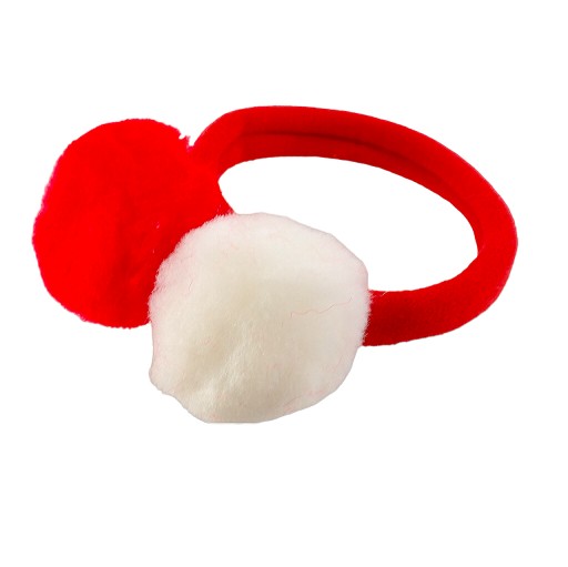 Bielo-červené gumičky do vlasov Pompom