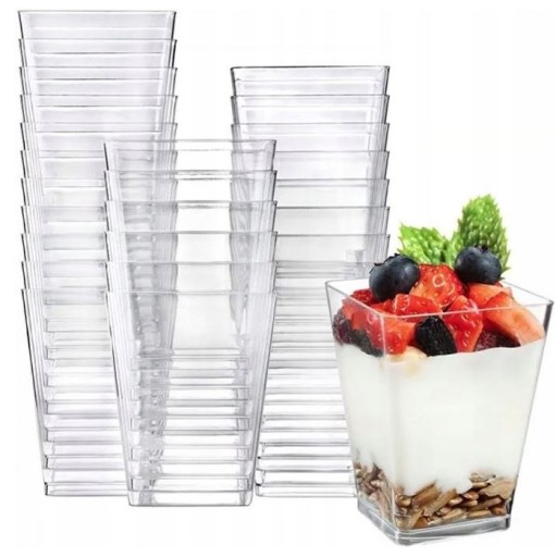 DEZERTNÝ POHÁR Šálky SNACK Square Dessert 120ml 24ks