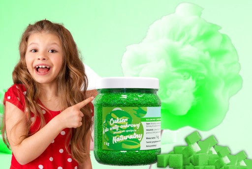 Farebný CUKOR NA PLÁVANIE CUKRU 1kg ZELENÁ cukrová vata