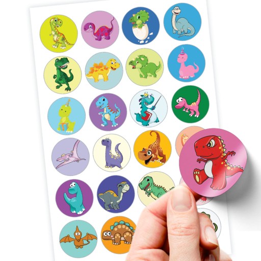 24 NÁLEPEK DINOSAUROV SUPER KVALITA