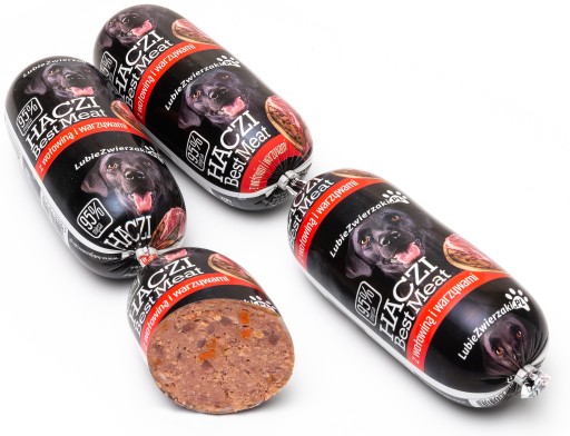 HACZI Best Meat mokré tyčinkové krmivo pre psov 95% mäso, hovädzie mäso, zelenina 2x450g