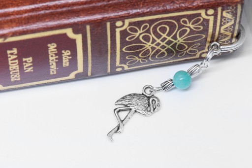 BOOK MARK FLAMING vtáčí nefritový kameň