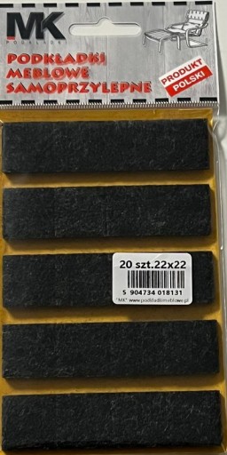 PLSTENÉ PODLOŽKY NA NÁBYTOK, ČIERNA STOLIČKA 22X22