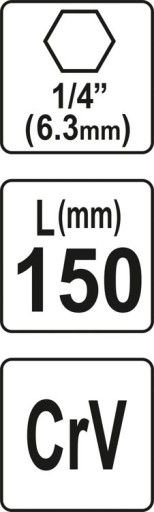 YATO MAGNETICKÝ DRŽIAK ŠESTIHRANNÝCH BITOV 1/4 x 150mm