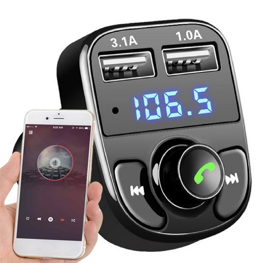 FM TRANSMITTER SD MP3 BLUETOOTH NABÍJAČKA 2XUSB 3.1 1.1 SÚPRAVA TELEFÓNU