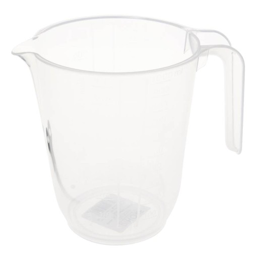 PLASTOVÝ džbán S ODMEROU A HMOTNOU RÚČKOU 1000 ml SO SCHÉMOU KUCHYNE