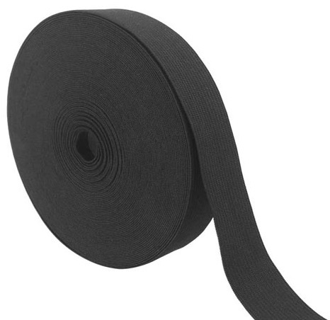 Gumové pletené elastické ploché oblečenie 3 cm 30 mm - čierne