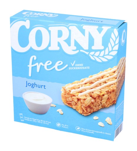 CORNY tyčinka BEZ CUKRU Prírodný jogurt 6 kusov DE