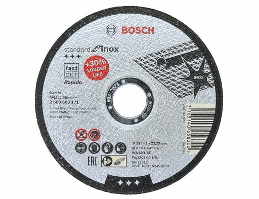 KORUNDOVÝ KOTOUČ PRE NEREZ. 125/1,0 mm BOSCH