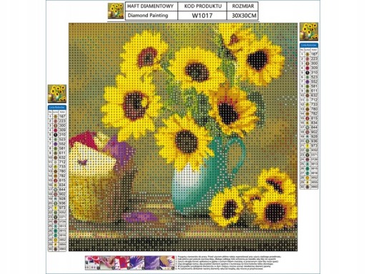 OBRÁZOK vyrobený z DIAMANTOV Diamond Embroidery SUNflowers 5D Diamond Cutting Book