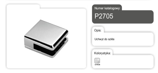KĽÚČKA PRE SKLENENÉ PODPORKY POLICE P2705 CHROM AMIX