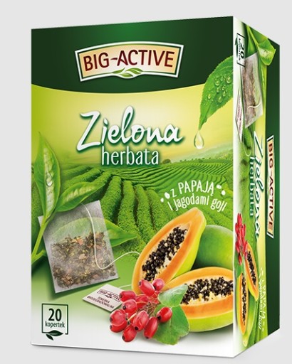 Big-Active expresný zelený čaj s papája a goji 20 x 1,7 g