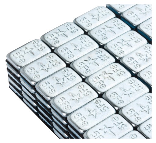 Závažia nalepené na kolesá pneumatík Fivestars Round, pozinkované, 5g, 20 pásov