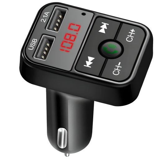 FM BLUETOOTH VYSIELAČ MP3 NABÍJAČKA 2xUSB SD LCD