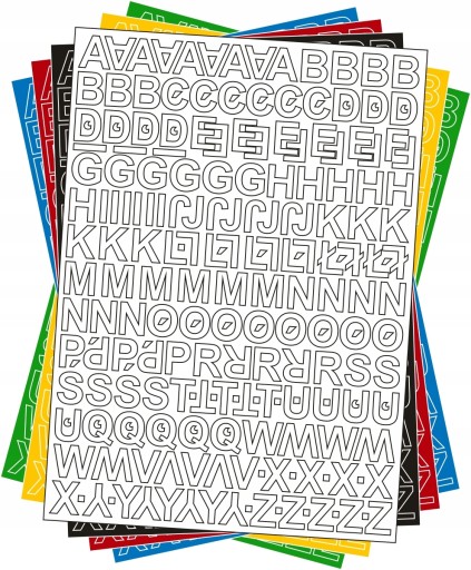 Samolepiace písmená 1,5 cm biele, list 225 znakov