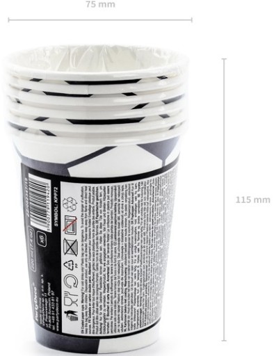 FAN papierové poháre FUTBAL futbal NARODENINY 260 ml 6 ks