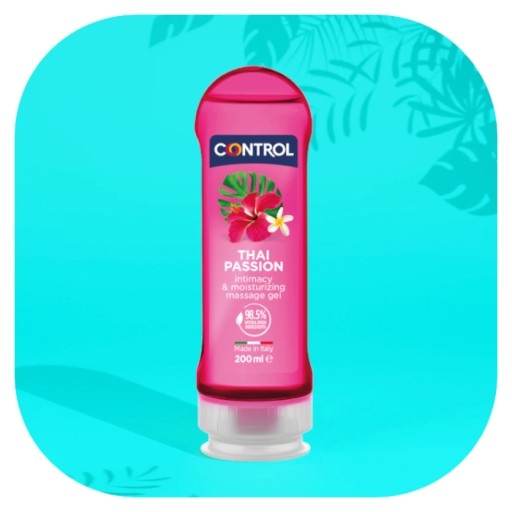 Control THAI PASSION intímny gél 2v1 masážny hydratačný FLOWER FLAVOUR 200 ml