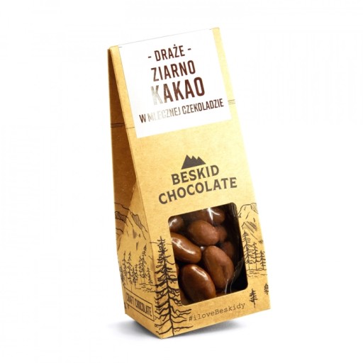 Kakaové bôby v mliečnej čokoláde 50g