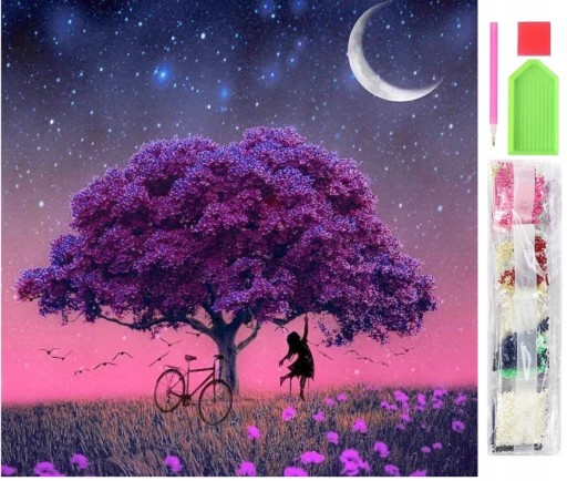 Diamantová mozaika Violet Tree 1005273