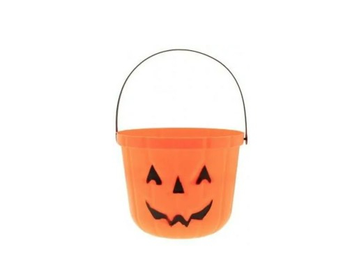 Oranžové vedierko s tekvicou na Halloween