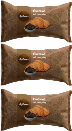 (3x) AGIBERIA Kakaový croissant 60g