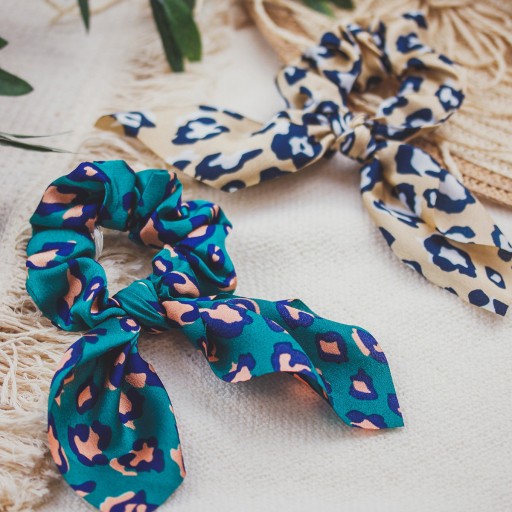 HAIR RUB, leopard SCRUNCHIE, froté šatka