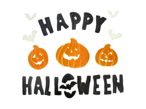 Happy Halloween Stickers Tekvica Netopiere