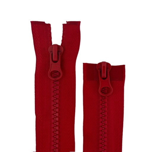 ČLENKOVÝ Zips DVOJTAŽNÝ - 85 CM - TMAVO ČERVENÝ