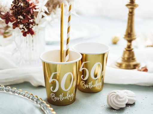 Sada šálok a tanierov 50th Birthday Gold 12 ks