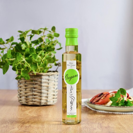 Grécky biely vínny ocot s oreganom Messino, Aromatický bylinný ocot 250 ml
