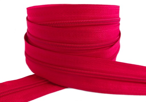 Špirálový zips páska 3 mm zips ČERVENÝ 1 meter + 2 zipsy