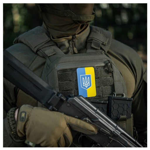 VELCRO NÁŠIVKA UKRAINE FLAG VERTIKÁLNY PLÁŠŤ M-TAC FLUORESCENT
