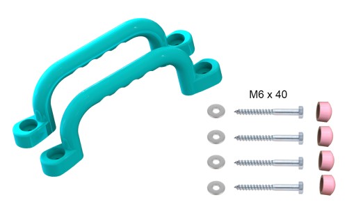 SLNKO - IHRISKO RÚČKY 240 mm - 2 ks S MODRÝMI SKRUTKAMI LPK