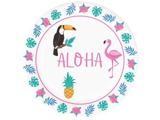Aloha Hawaii narodeninové taniere 18cm 6ks