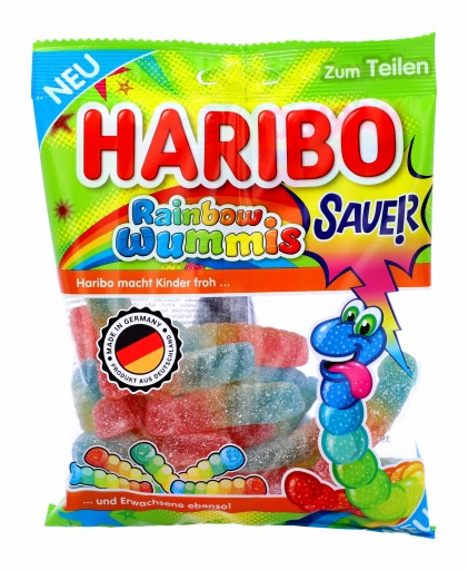 HARIBO ovocné želé kyslé dúhové červy 160g