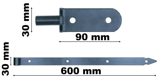 Pásový pánt brány 600 mm, ozdobný RETRO GATE