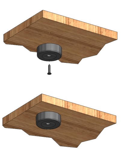 4 x posuvná nábytková noha, čierna, priemer 60 x 20 mm