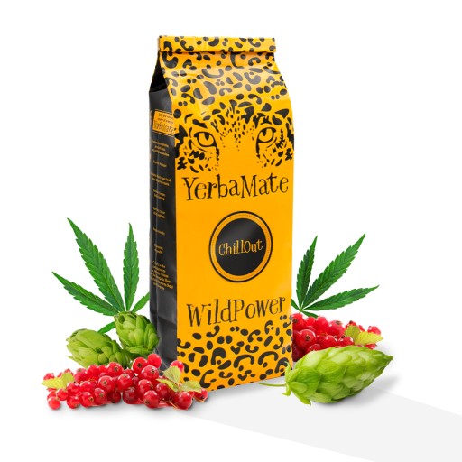 YERBA MATE WILD POWER CHILLOUT KONOPNÉ CHMEĽOVÉ ŠIŠTY RÍBEZLE 200G