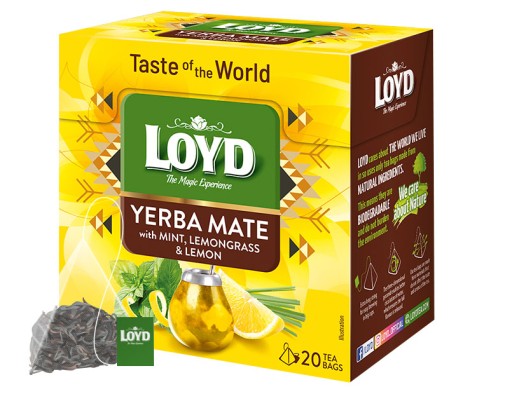 Japonský zelený čaj Yerba Mate Mint Citrónová tráva Kofeín 20T LOYD