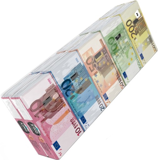 Papierové vreckovky King of money Euro A10