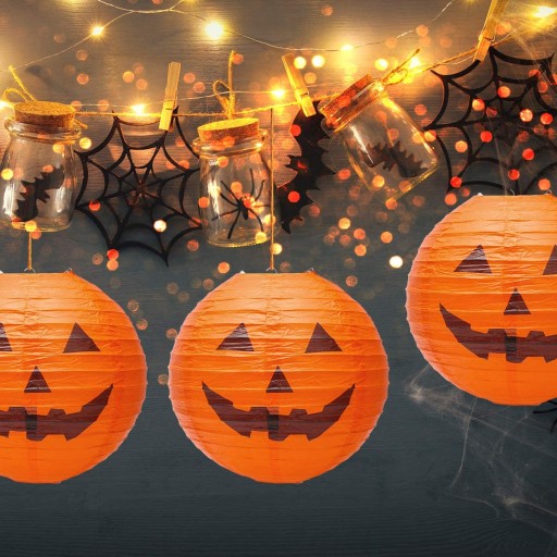 VEĽKÁ ZÁVESNÁ PAPIEROVÁ TEKVICOVÁ LAMPA HALLOWEEN