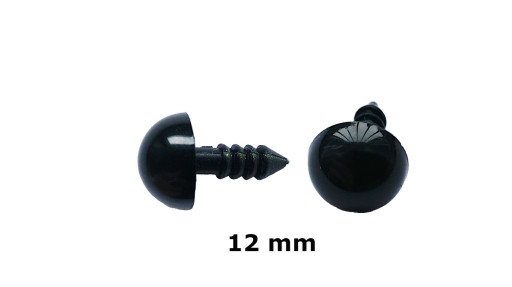 BEZPEČNOSTNÁ SVORKA OČI NA HRAČKY 12MM ČIERNA