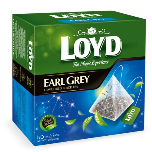 Loyd Earl Grey čierny čaj v pyramídach 50 ks